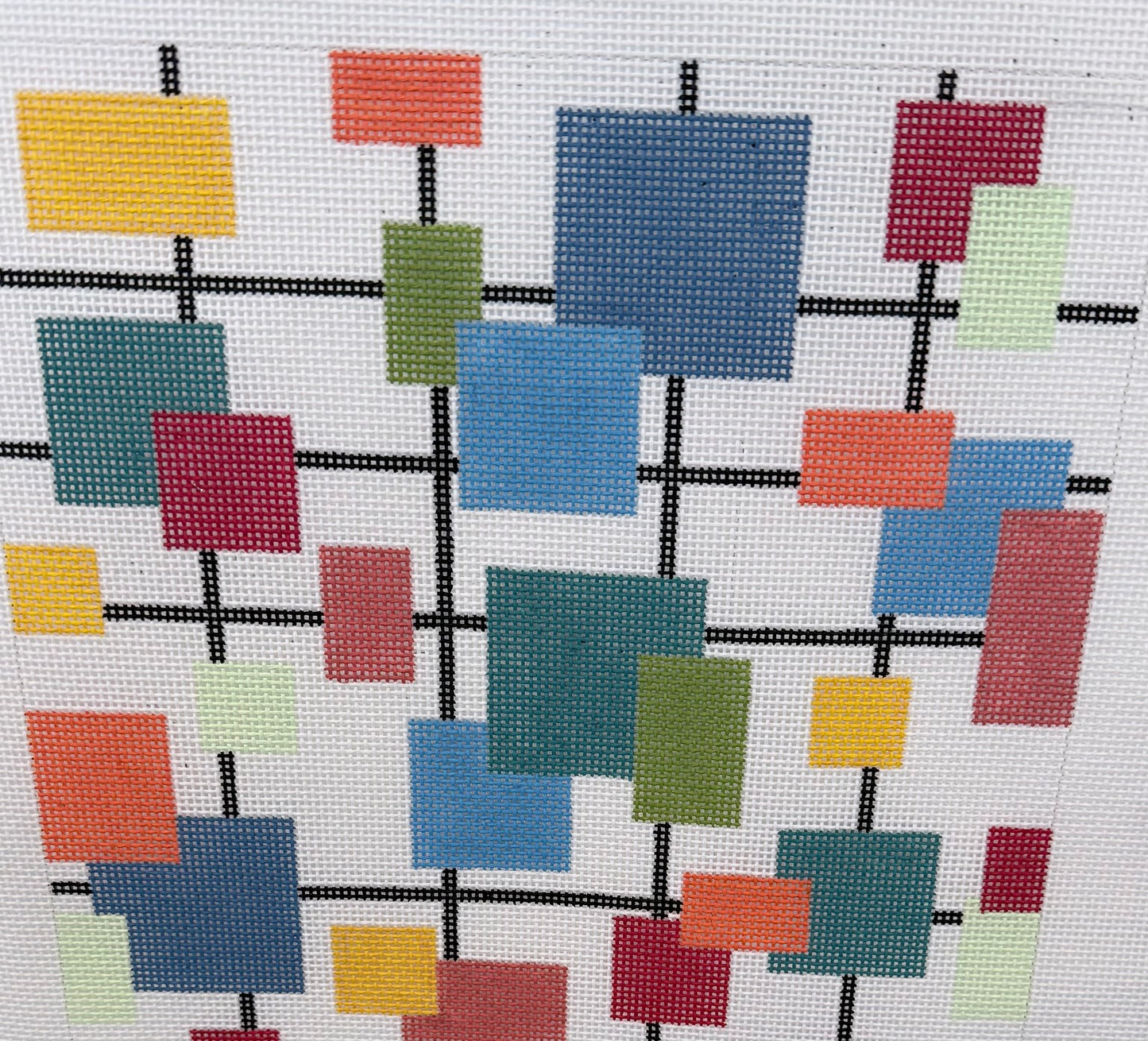 Mid-century Abstract Squares in Multi-color