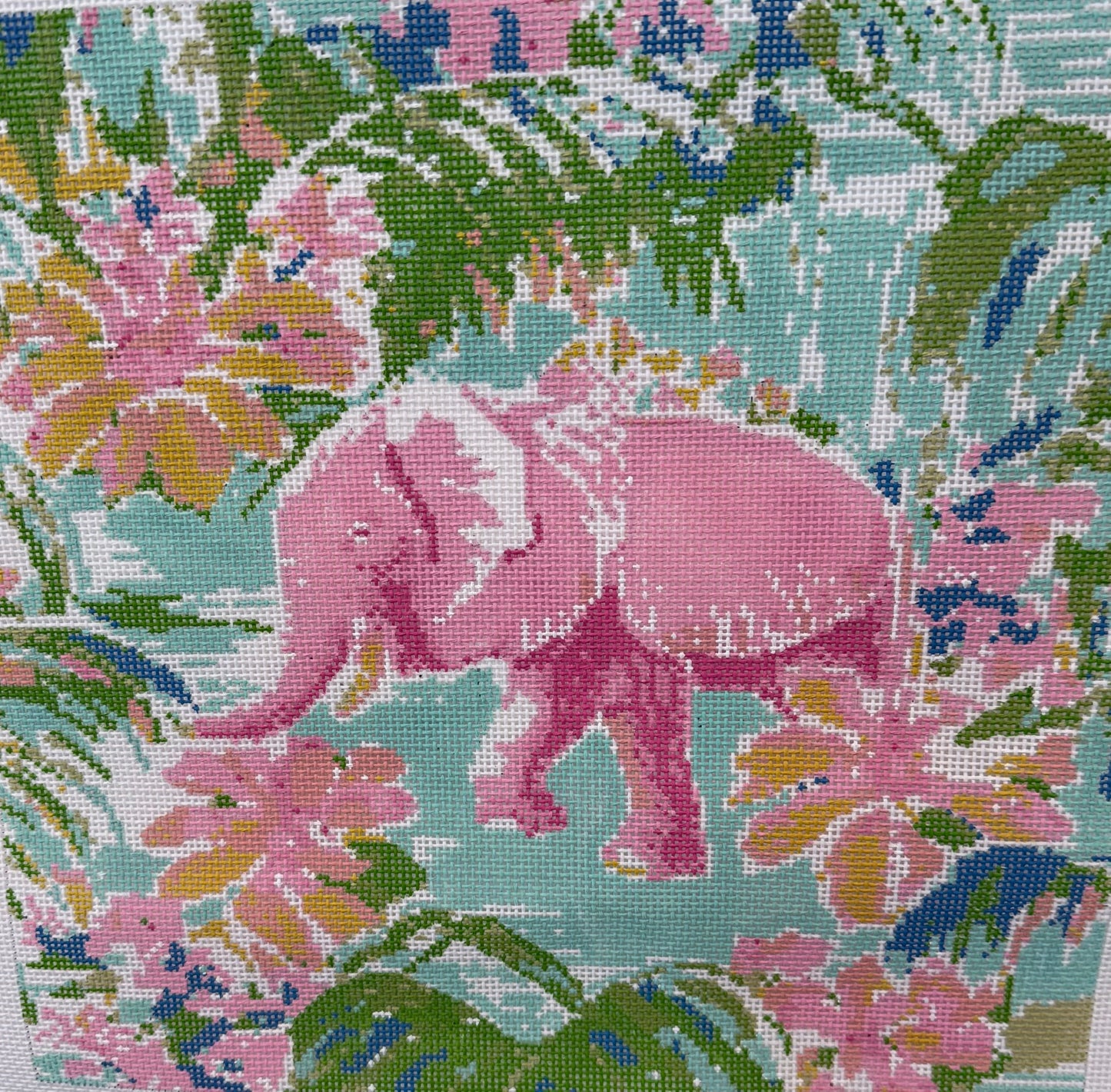 Pastel Abstract Floral Elephant
