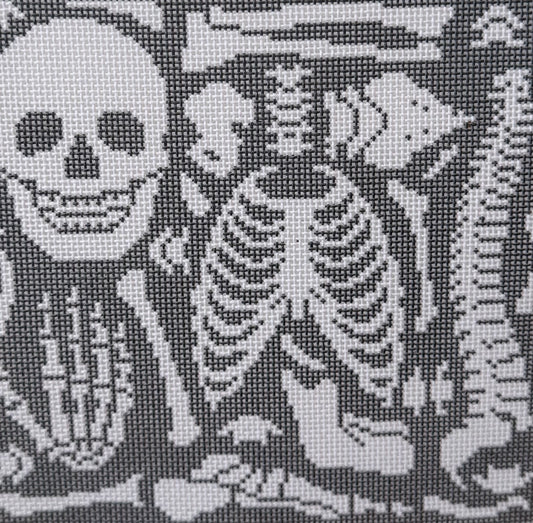 Deconstructed Skeleton on Gray Background