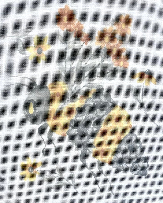 Bee with Flower on Body and Wings