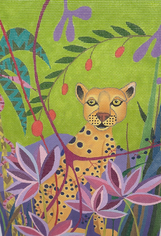 Colorful Leopard with Vivid Florals
