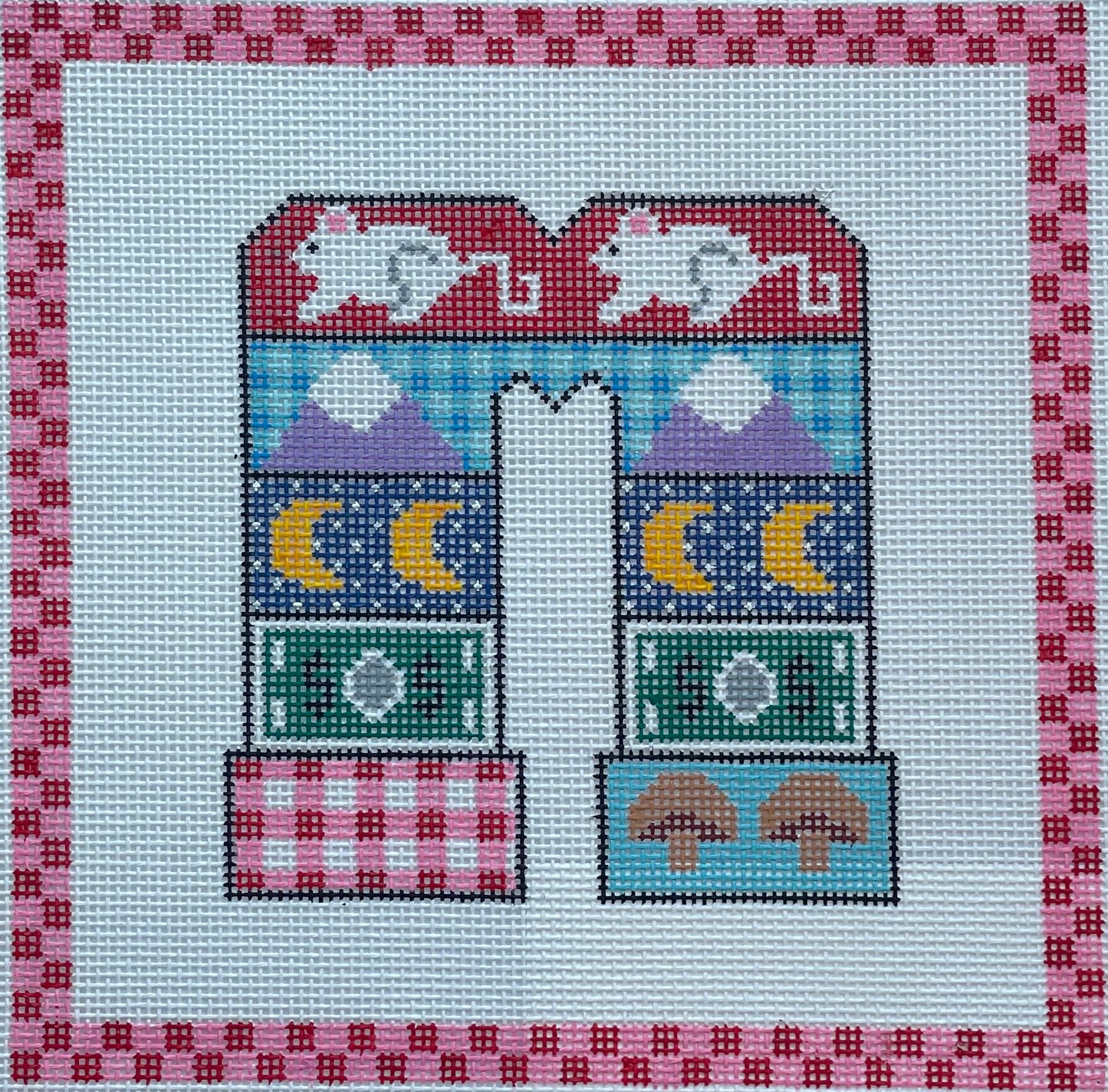 “M” with Gingham Border