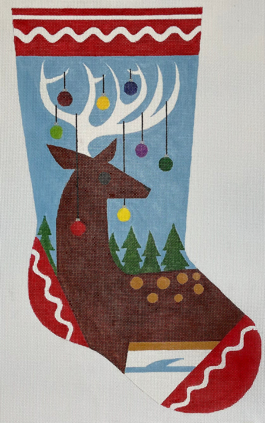 Geometric Reindeer Stocking