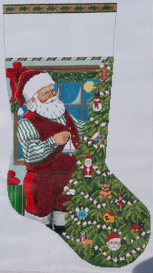 Santa Trimming The Tree