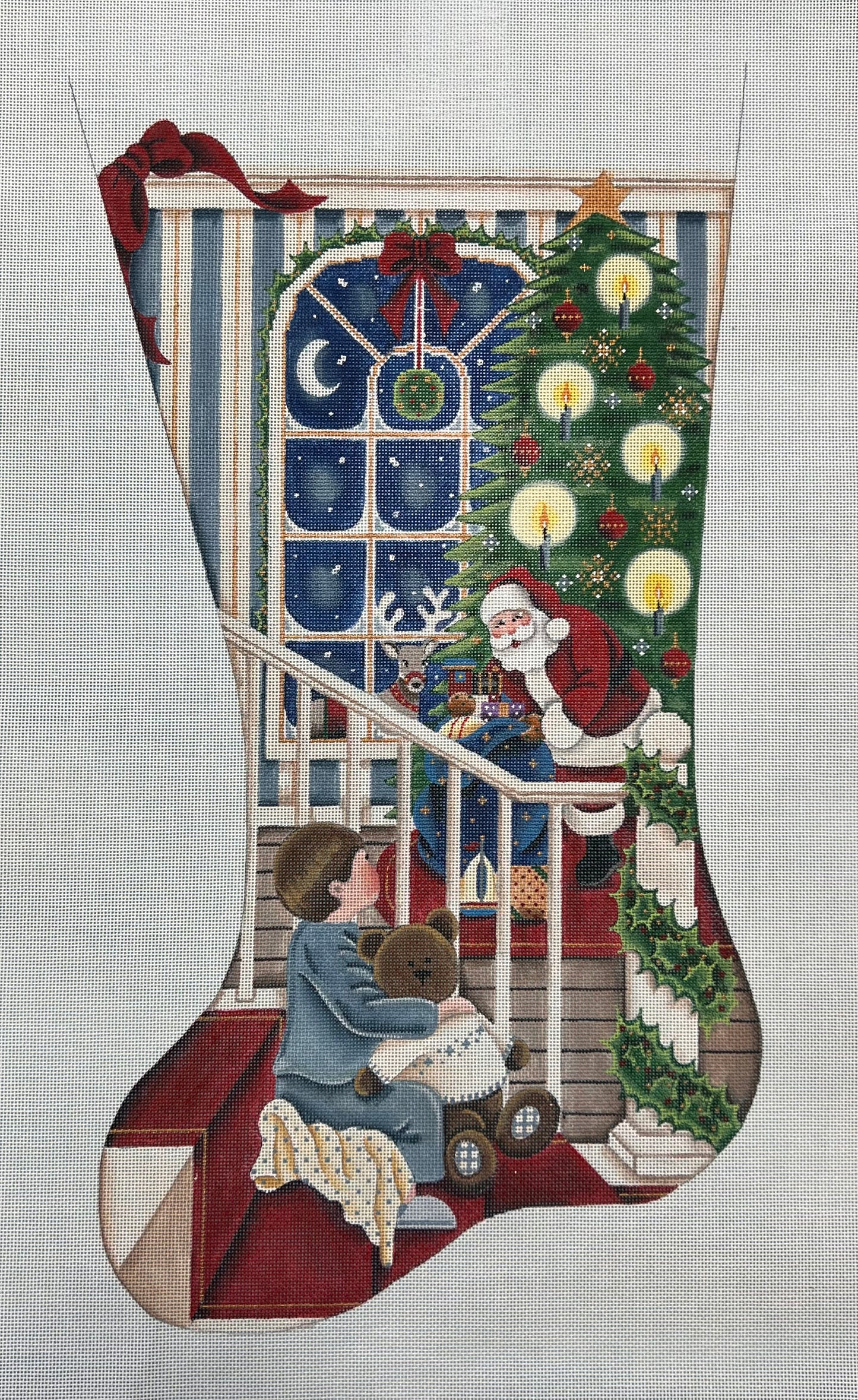 Boy Watching Santa Stocking