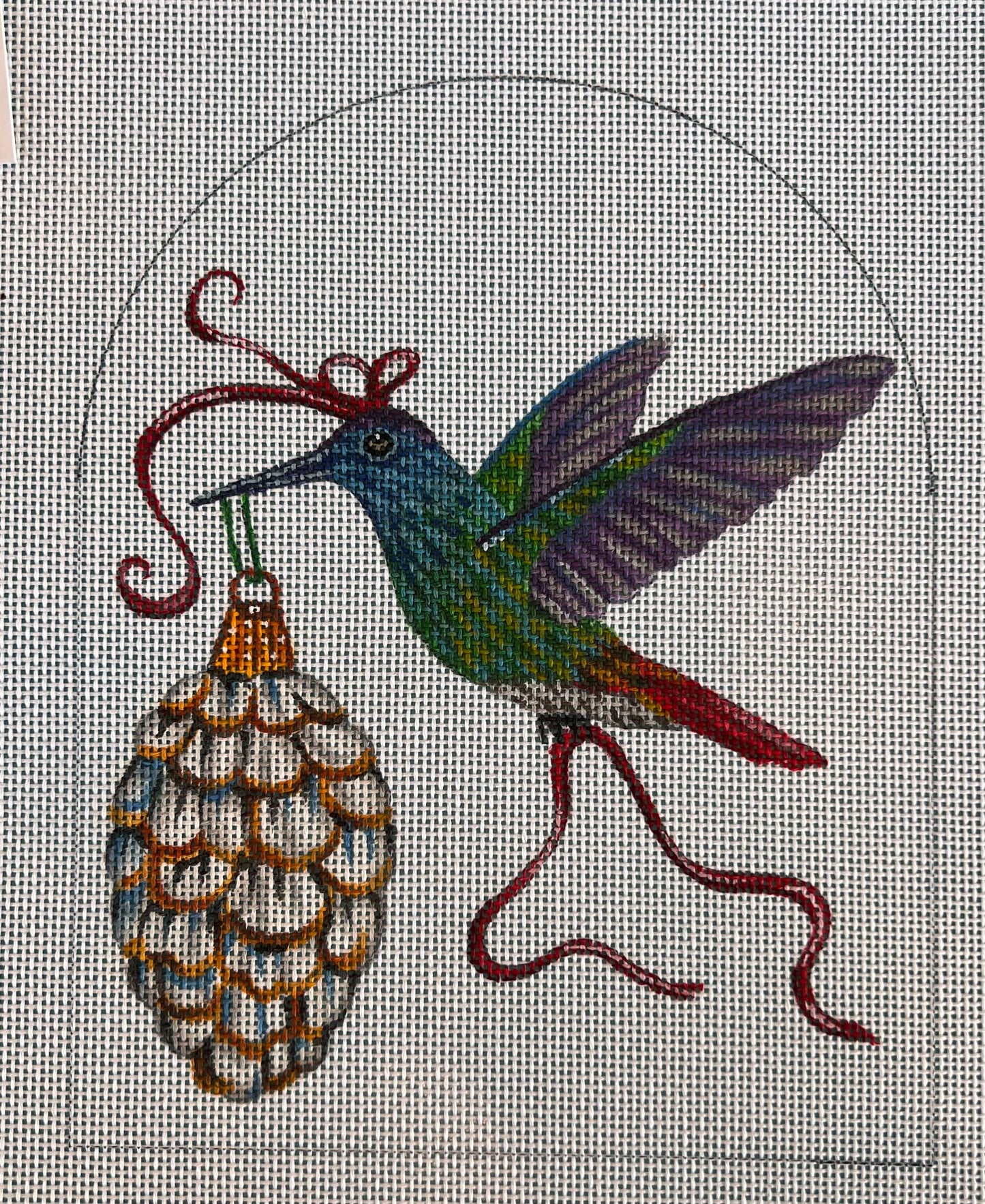 Purple Hummingbird Ornament