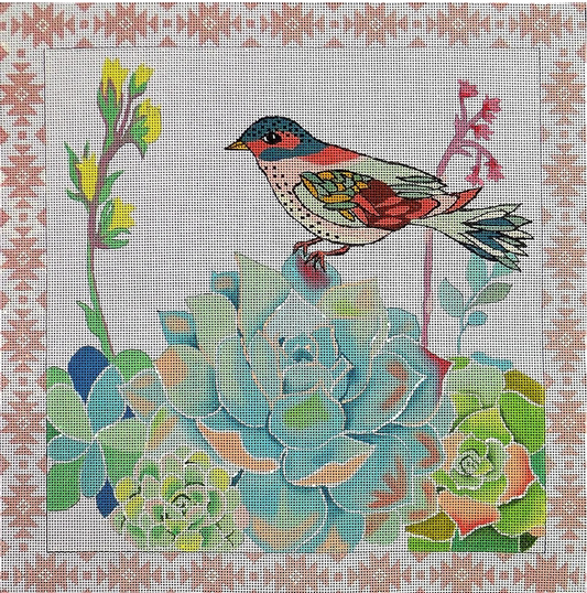 Bird on Succulents