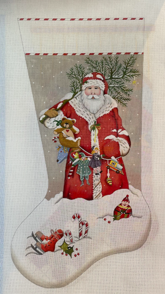 Snowy Santa with Toys Stocking