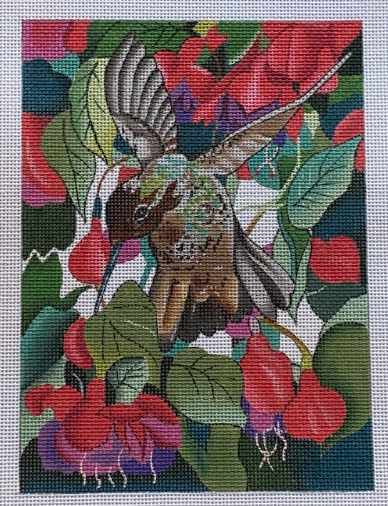 Hummingbird in Flowers
