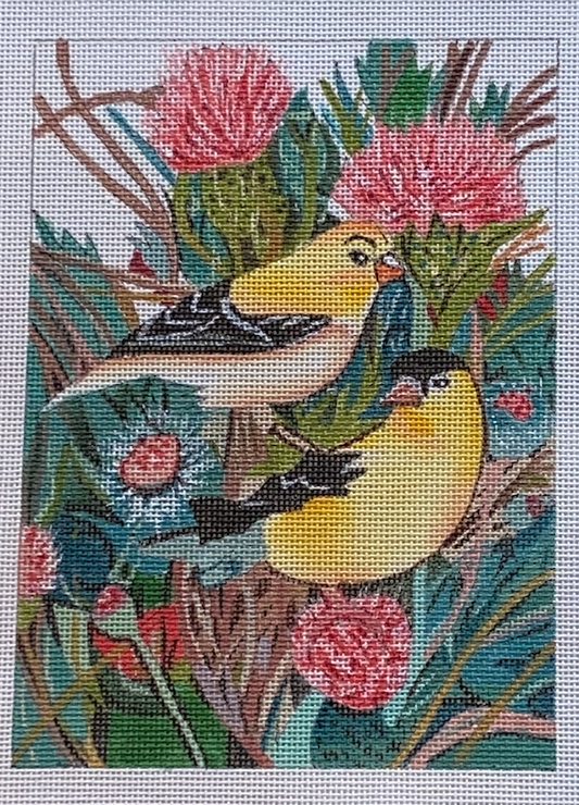 Goldfinch in Flowers