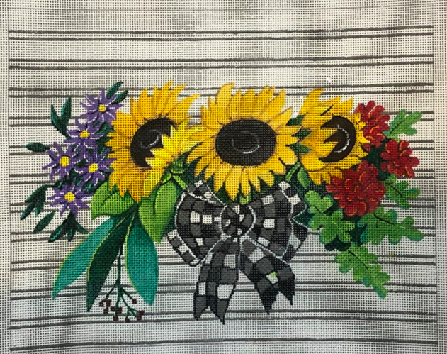 Sunflowers with Gingham Bow